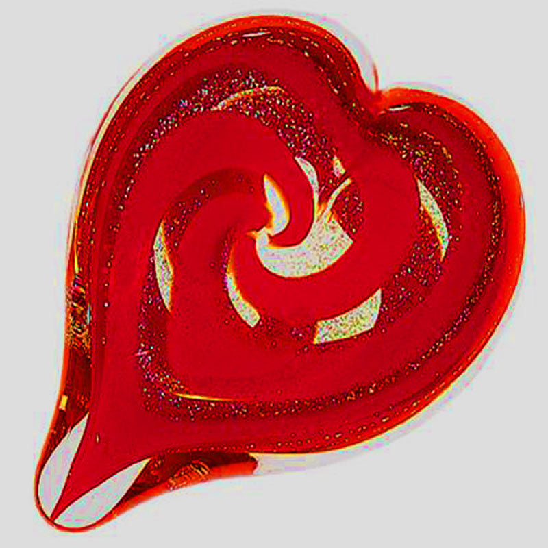 Scarlet Heart of Fire Paperweight