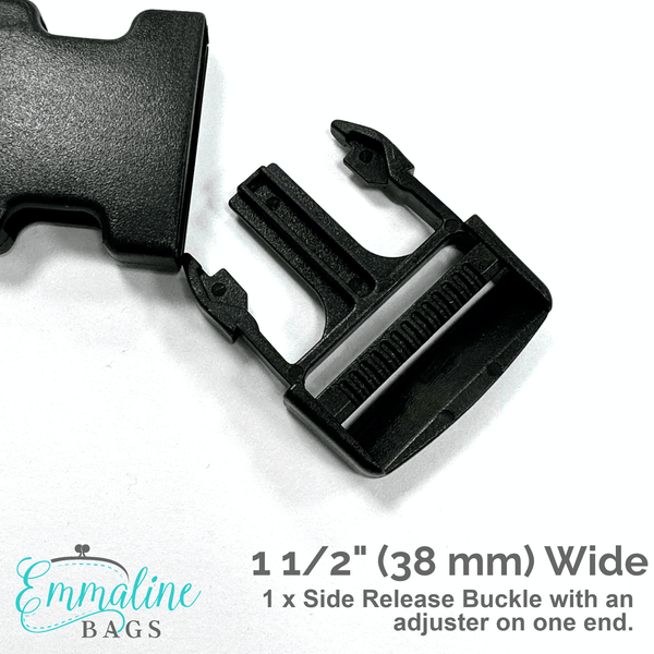 1.538 Mmwhite Side Release Plastic Buckles Clip Adjustable Strap Webbing  Black/white Plastic Curved Side Release Buckle for Bag/backpack 