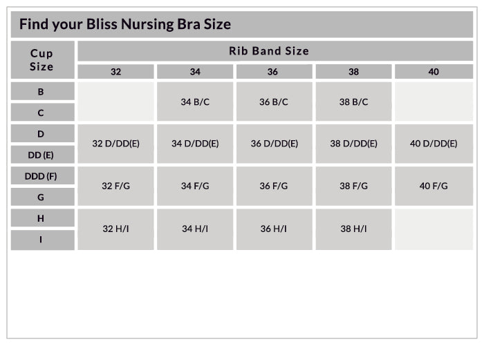 Bliss Size Chart