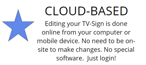 Update your digital signs from anywhere with our cloud-based portal!