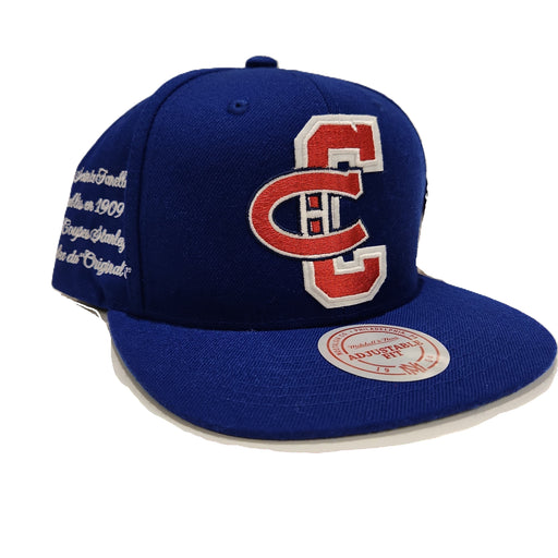 Men's Montreal Canadiens Mitchell & Ness Blue Vintage Hat Trick Snapback Hat