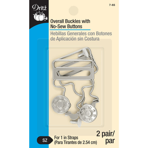 1-1/4 Overall Buckles with No-Sew Buttons, Nickel, 2 pc — Prym