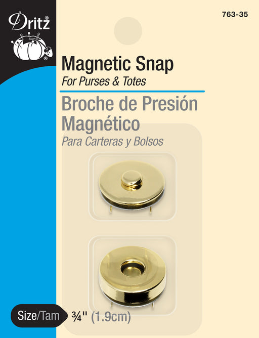 Dritz Magnetic Snap - 1/2 Square Gold - Stonemountain & Daughter Fabrics