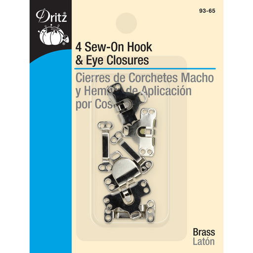 No-Sew Hook & Eye Closures, 4 Sets, Nickel — Prym Consumer USA Inc.