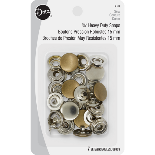 Dritz Nickel Sew On Snaps Size 1 - 8 ct - Sew On Snaps - Snaps & Fasteners  - Buttons