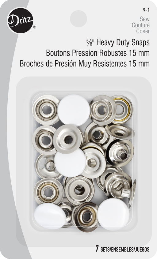 Dritz Heavy Duty Snap Kit, Brass, 5/8 - 7 count