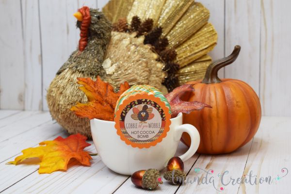 Gobble Til You Wobble Cocoa Bomb Sticker