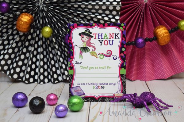 Fancy Witch Party Thank You Cards
