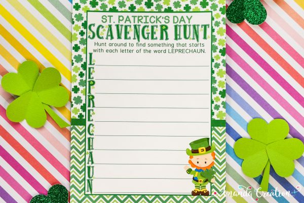 St. Patrick's Day Scavenger Hunt Game