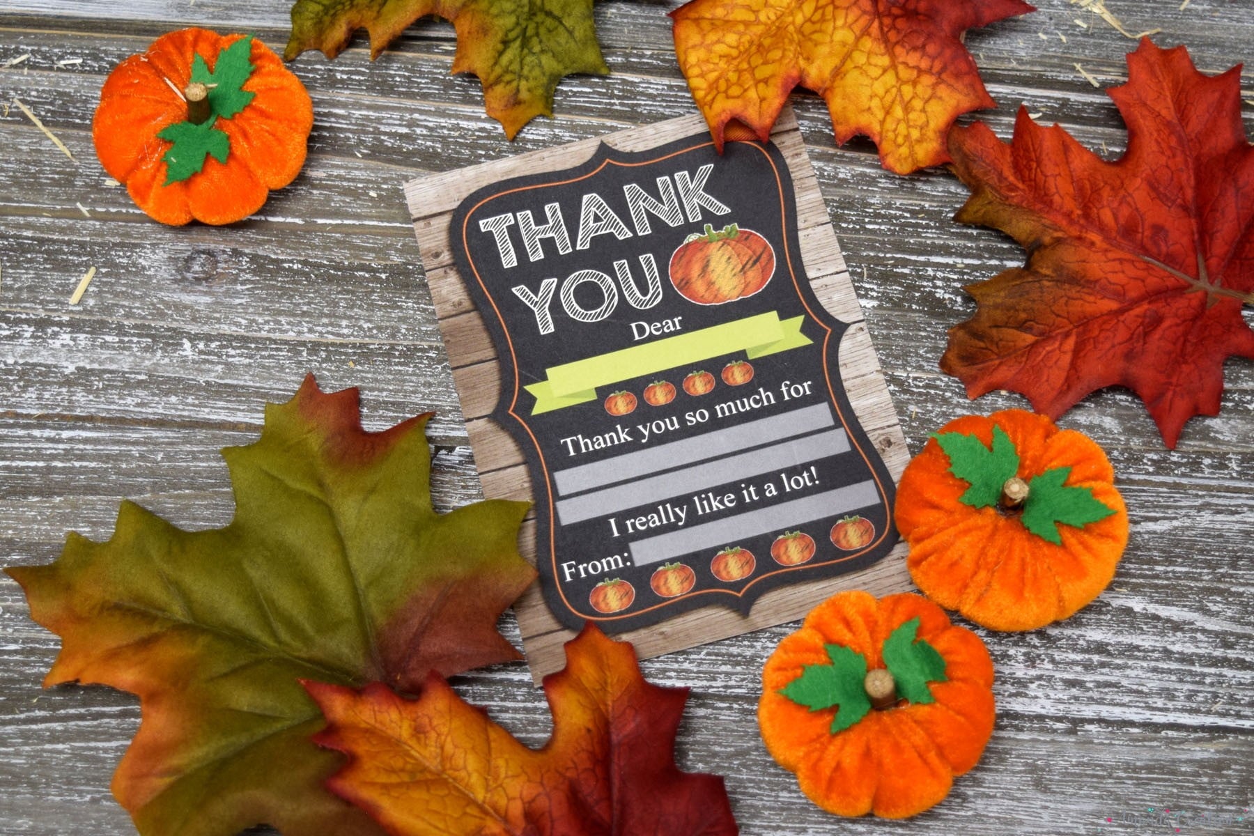 fall birthday thank you card