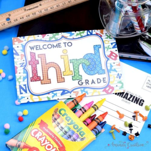 Welcome to 3rd Grade Back to School Teacher Postcards