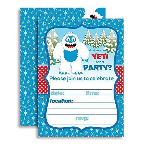  Arctic Winter Fox Birthday Party Invitations, 20 5x7