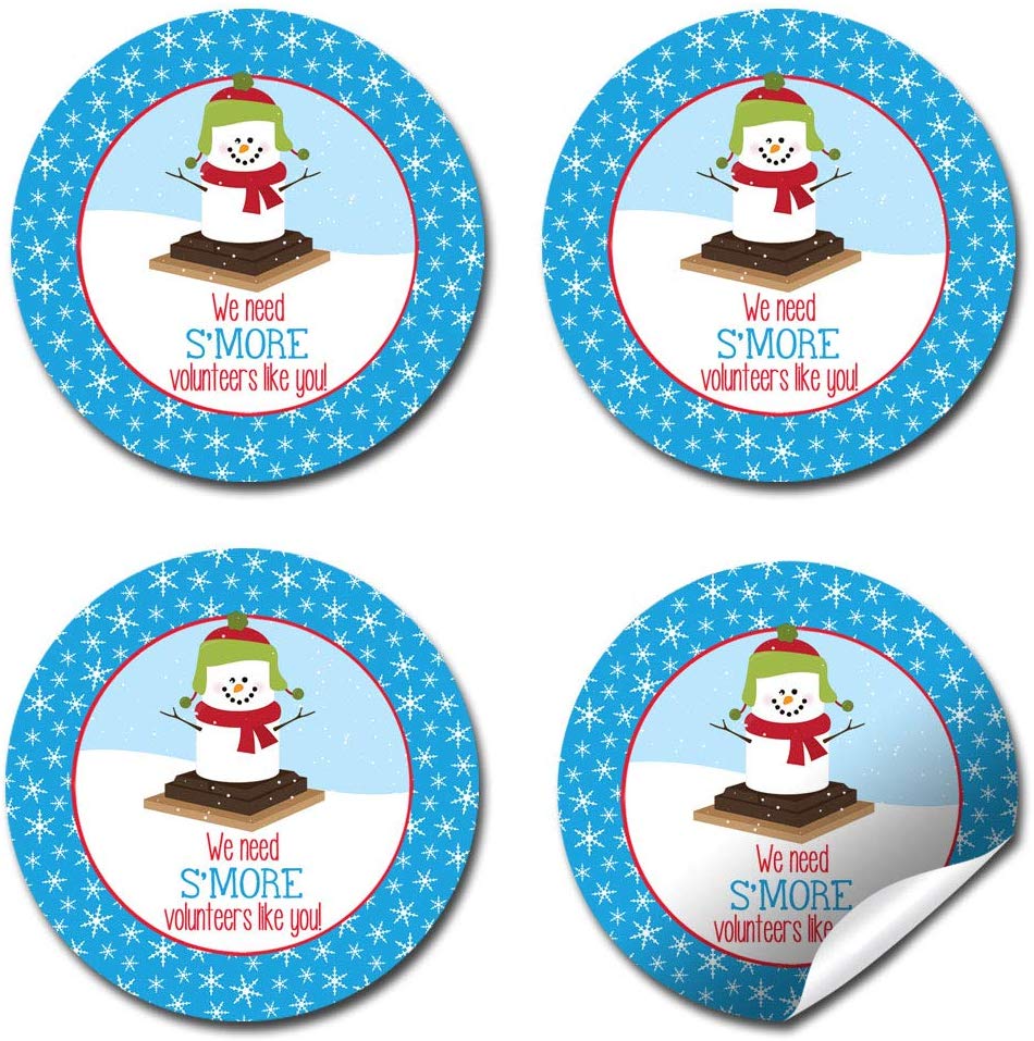 S'More Snowman Volunteer Appreciation Stickers – Amanda Creation