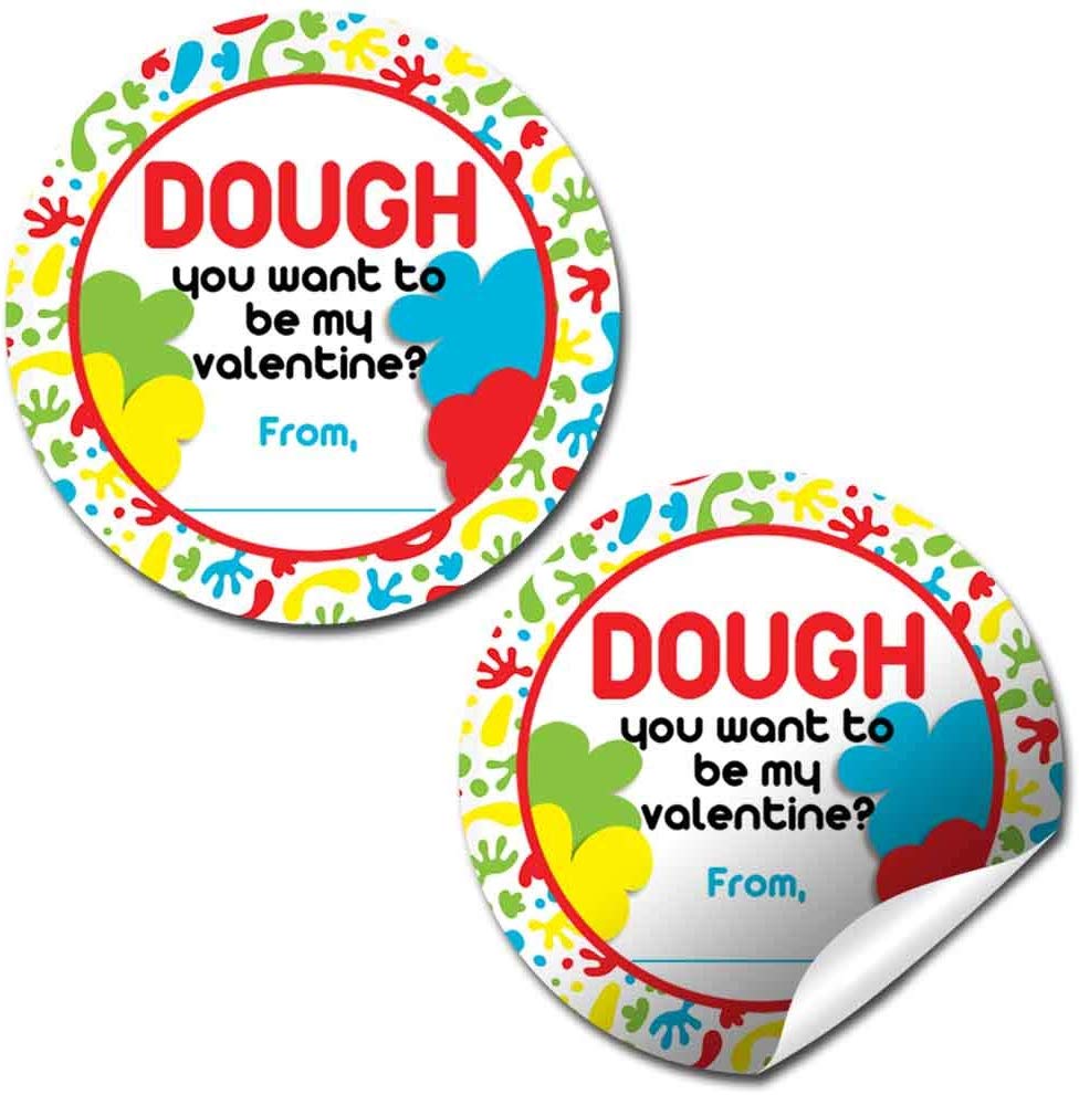 Personalized Playdough Doh You Want To Be My Valentine Stickers –  Chickabug