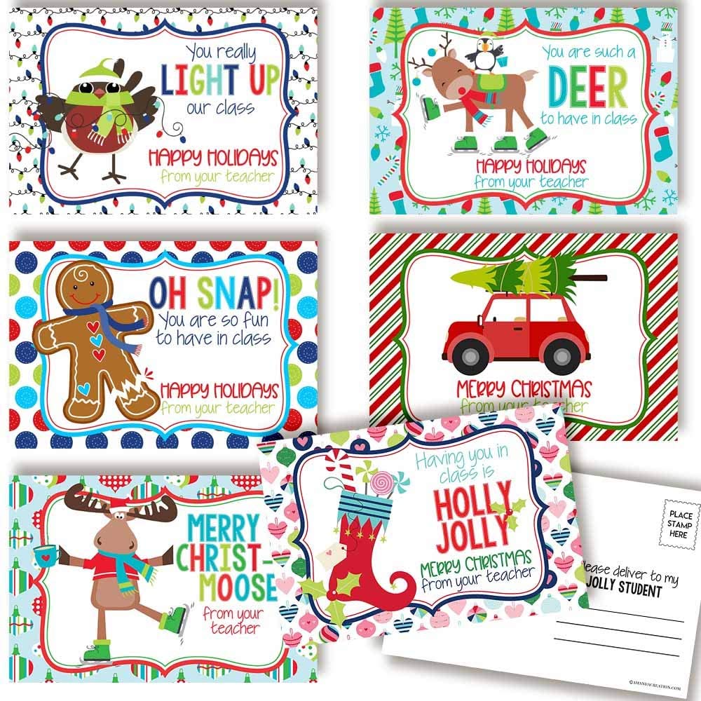 30ct AmandaCreation Funny Animal Birthday Teacher Postcards