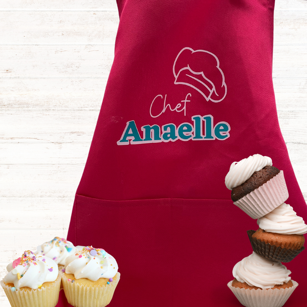 Personalized Chef's Baking Hat and Apron Set With Name in Your Choice of  Colors, Great Custom Easter Basket Birthday Gift for Child, Artist Smock