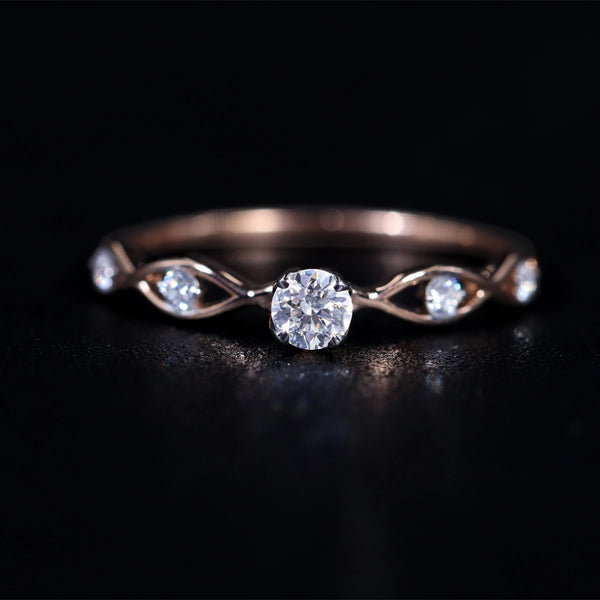 Round Twisted Shank Diamond Ring | Earthly Jewels