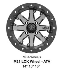 MSA Wheel M21 LOK charcoal tint ATV side by side wheel