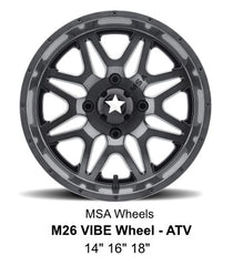 MSA Wheel M26 VIBE gloss blacl or dark tint ATV side by side wheel