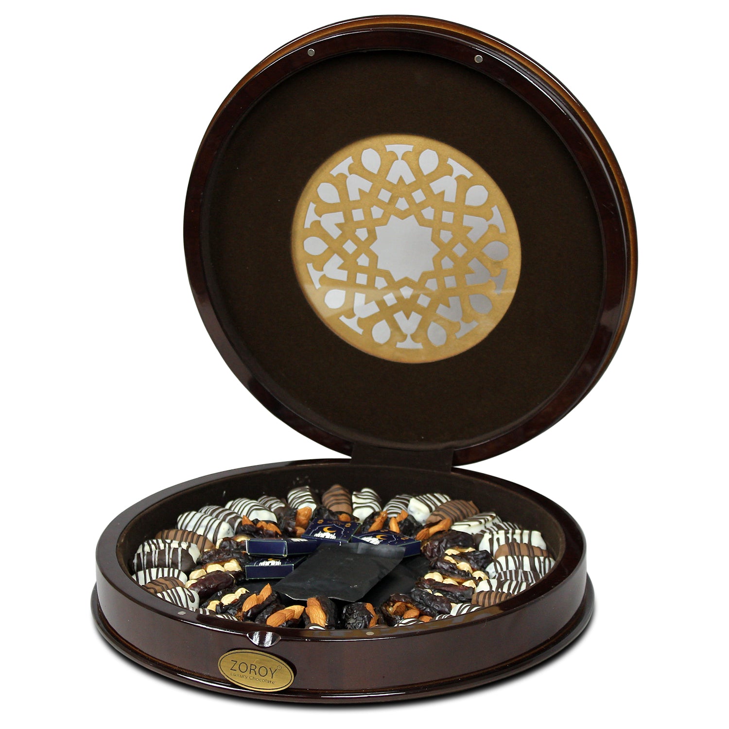 ZOROY Luxury Round Wooden Laser box of Dates-image-0