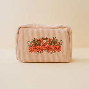Corduroy Makeup Bag in White Sand - Desert Sol