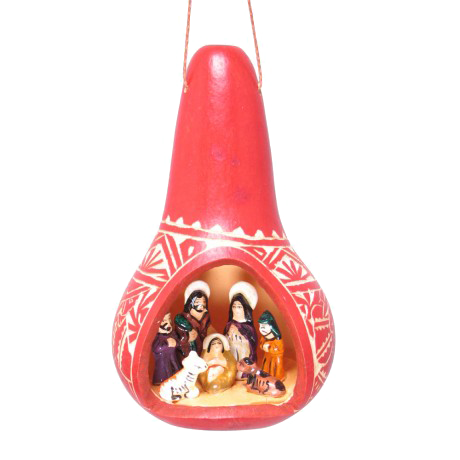 Nativity Gourd Ornament