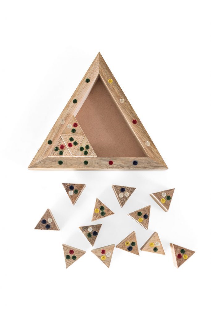 Ethical stocking stuffer: Triangle Puzzle Game; handcrafted. 