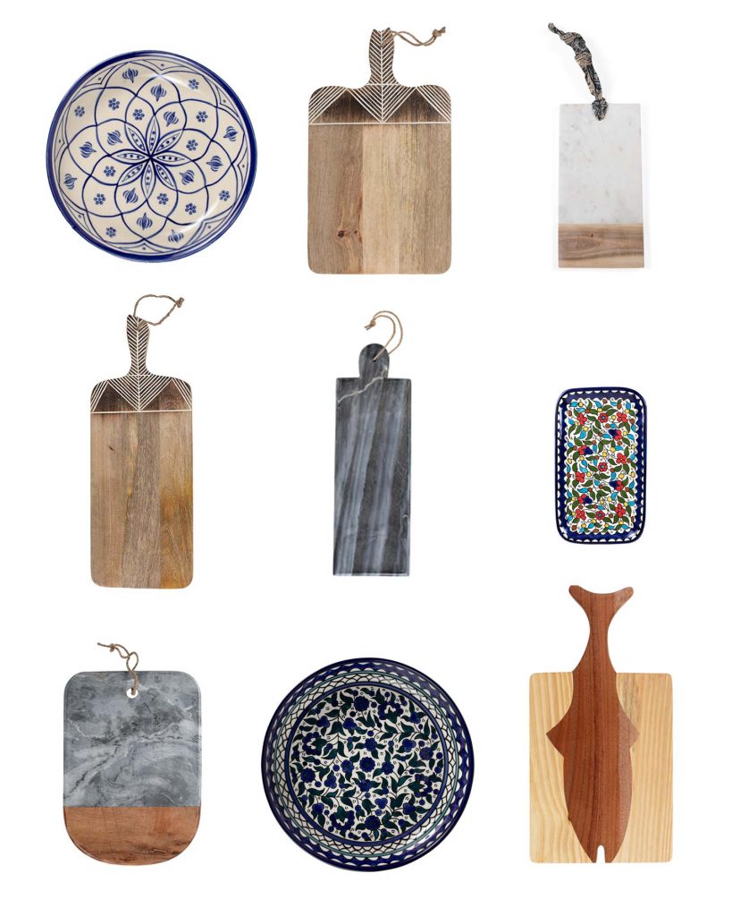 Grid of epic charcuterie boards and platters to choose from. All are handmade by Ten Thousand Villages' fair trade partners. 