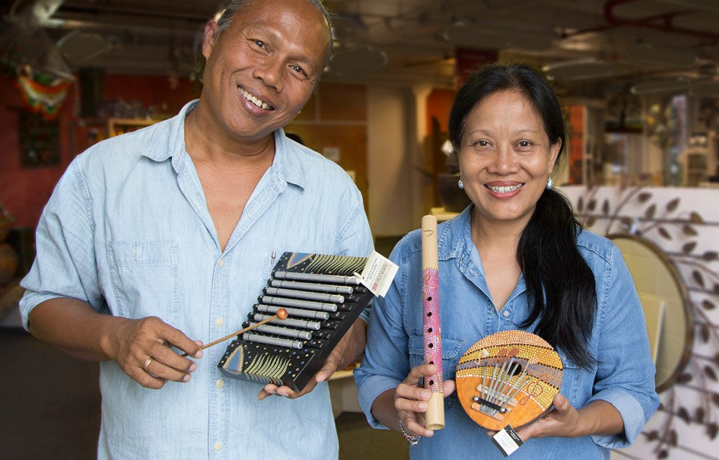  Hani Duarsa and her husband Agung Alit— founders of the Mitra Bali artisan group in Indonesia visit Ten Thousand Villages' National Conference