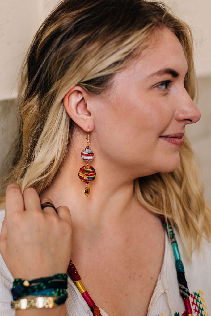 Summer Solstice Collection | Recycled Sari Earrings