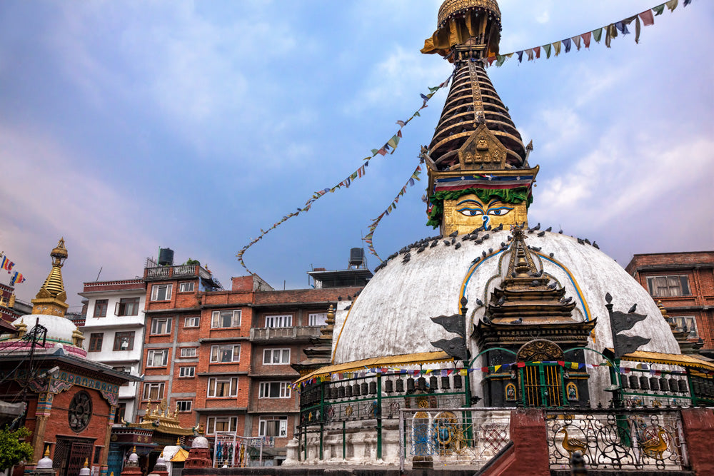 Ten Thousand Villages, Mosaic. Nepal: A Journey Through the Mountains — Kathmandu, Buddha & Prayer Flags