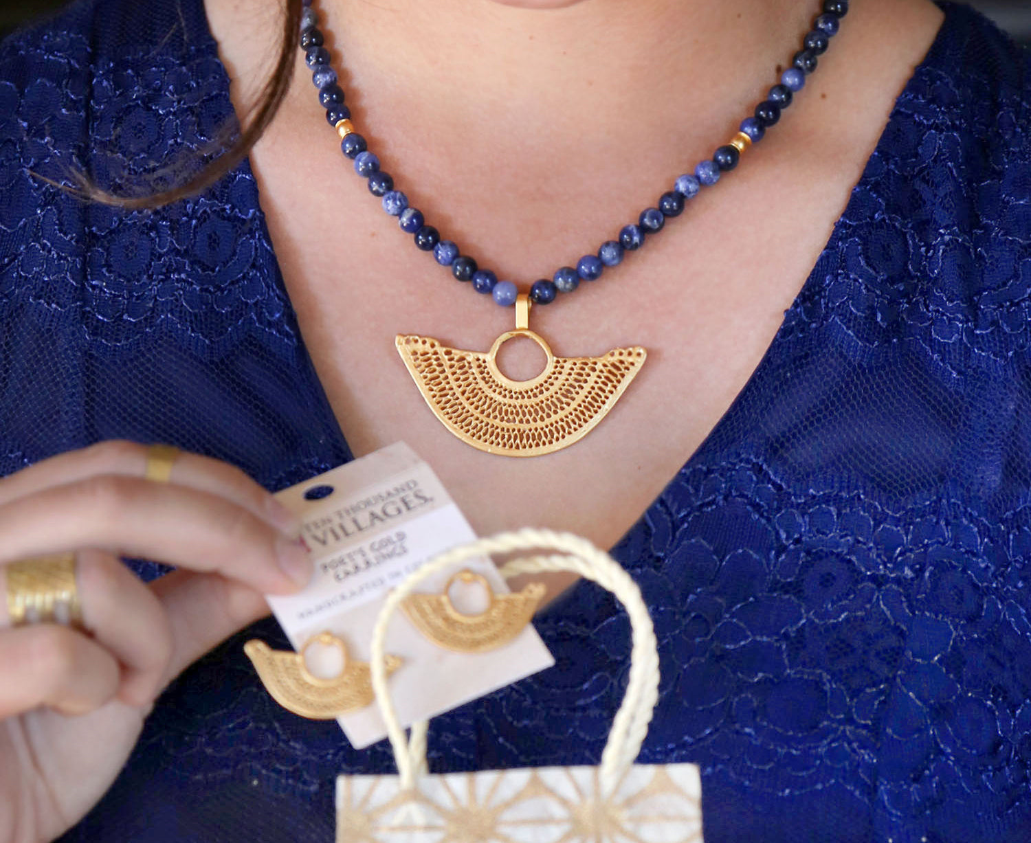 Poet's Gold Necklace. Authentic Fair Trade Product. Ethically sourced. Handcrafted in Colombia. 24K Gold Fill