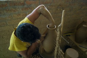 Working the Wheel - chulucanas handmade pottery