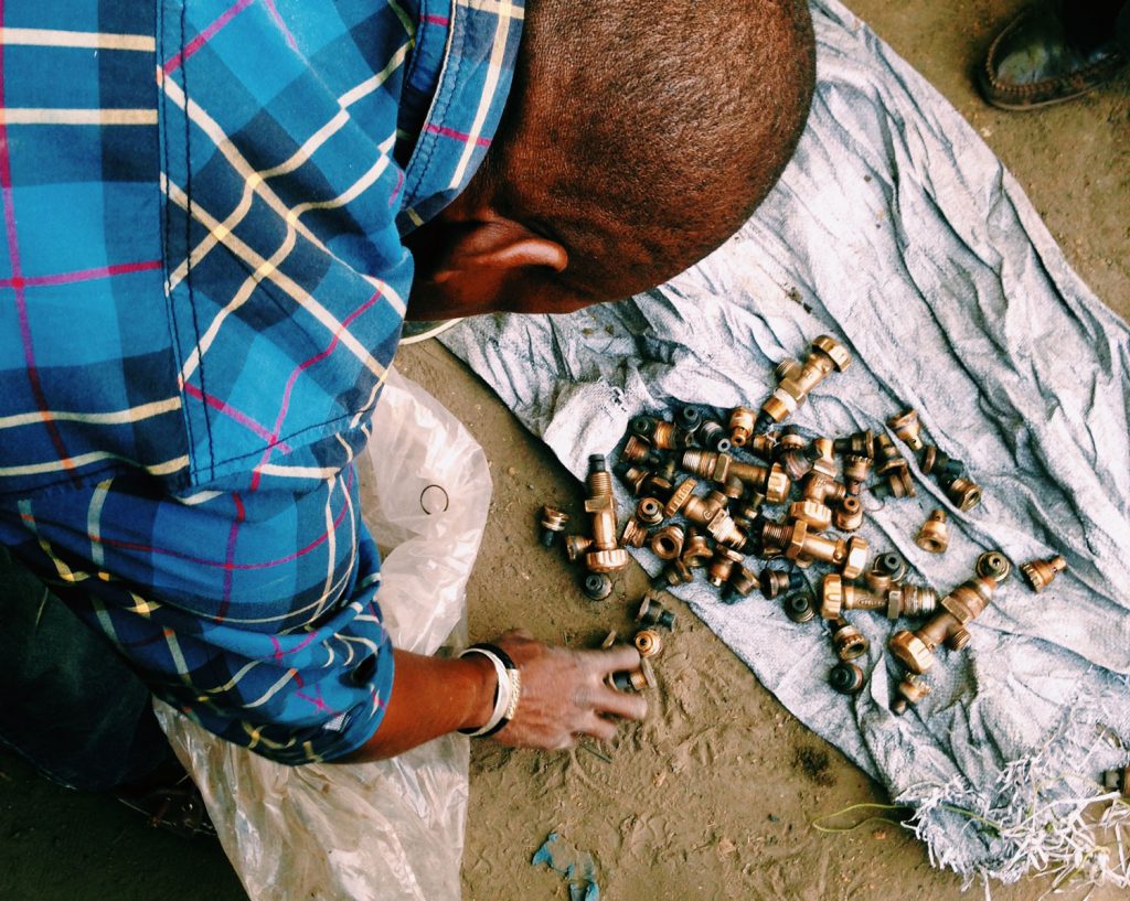 Recycled bronze used by artisans in Burkina Faso