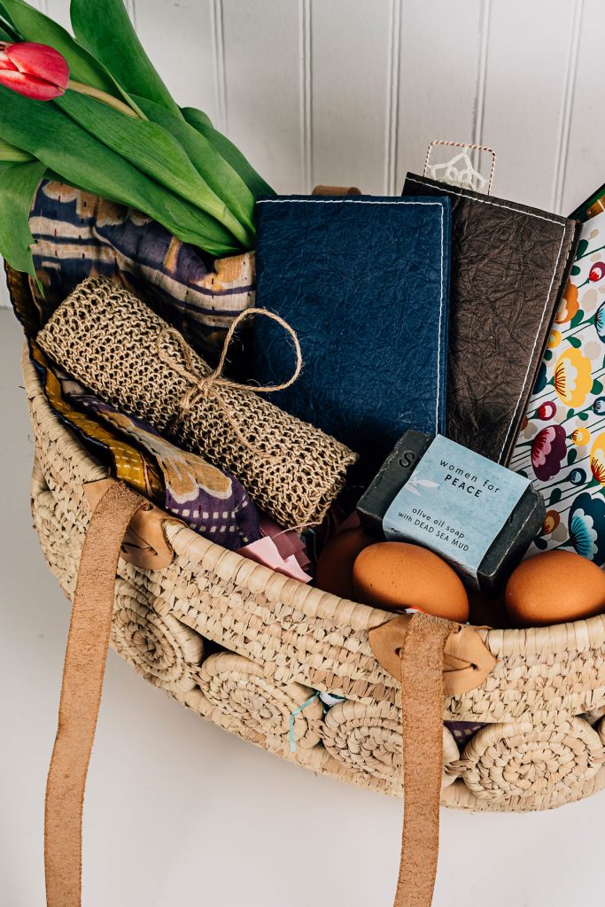 Eco-Friendly Easter Baskets | Natural Hemp Washcloth and Dead Sea Soap