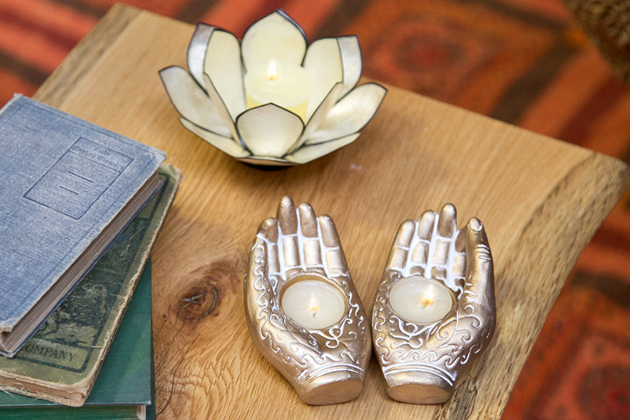 Bohemian Home - Mudra Hands Candleholders