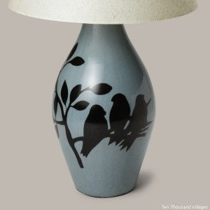 Songbirds lamp - chulucanas handmade pottery