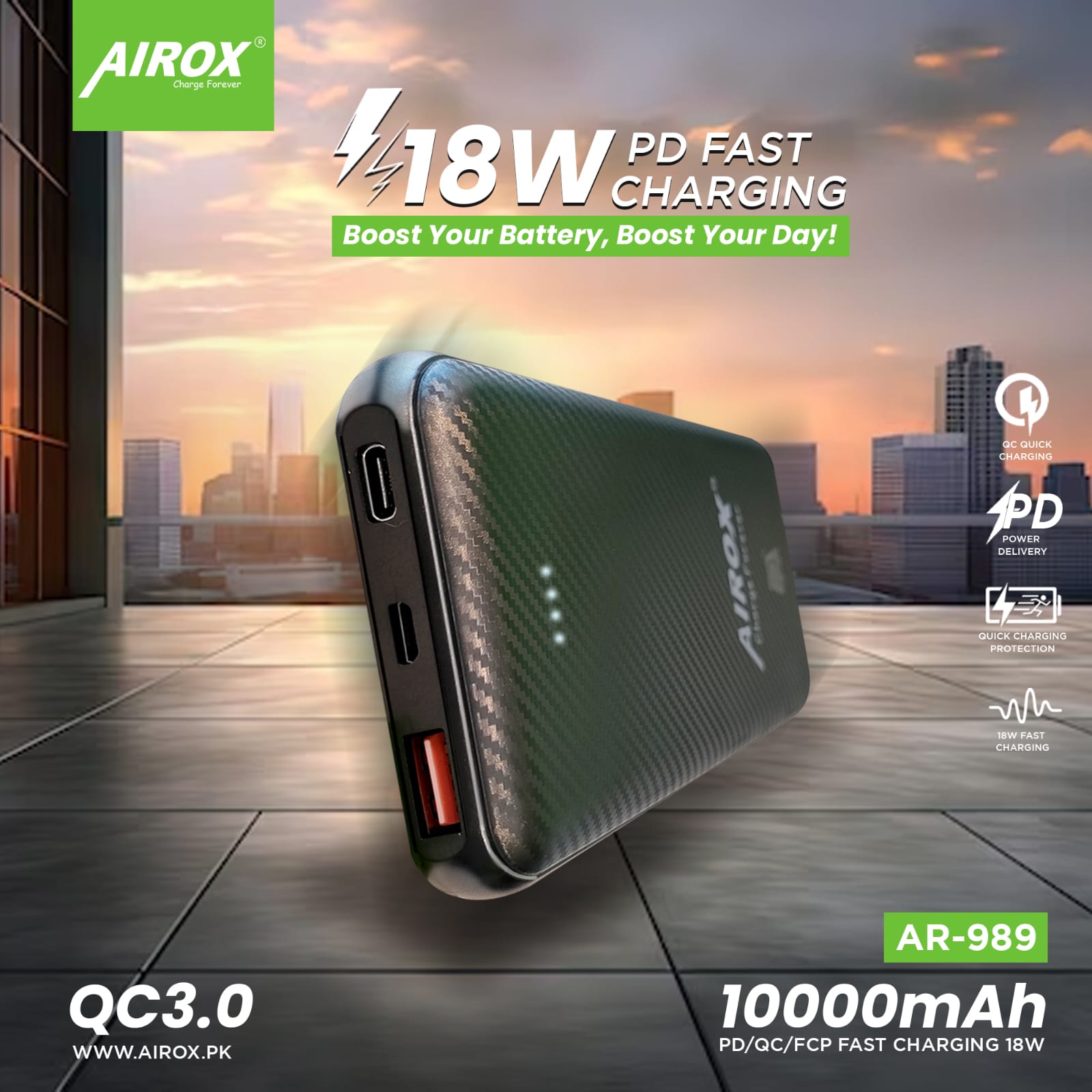 18 Watt Fast Charging Power bank Airox 