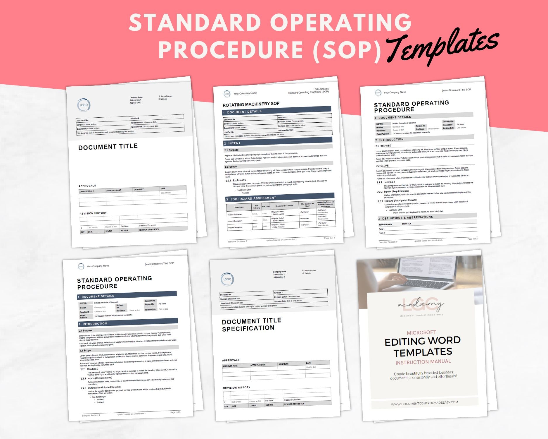 standard operating procedure template