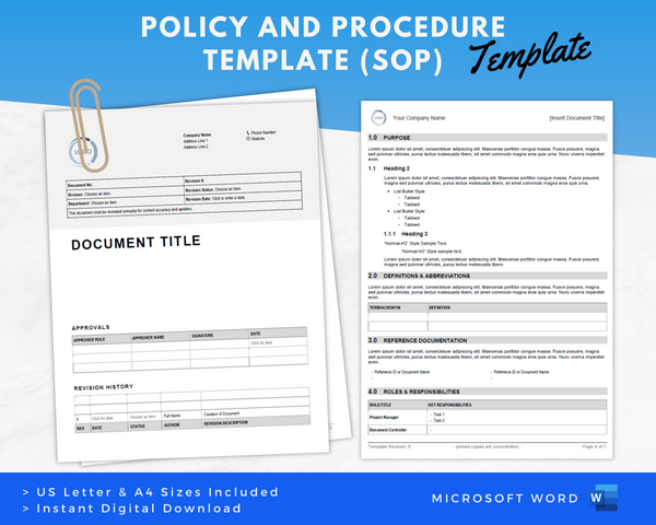 policy and procedure template word