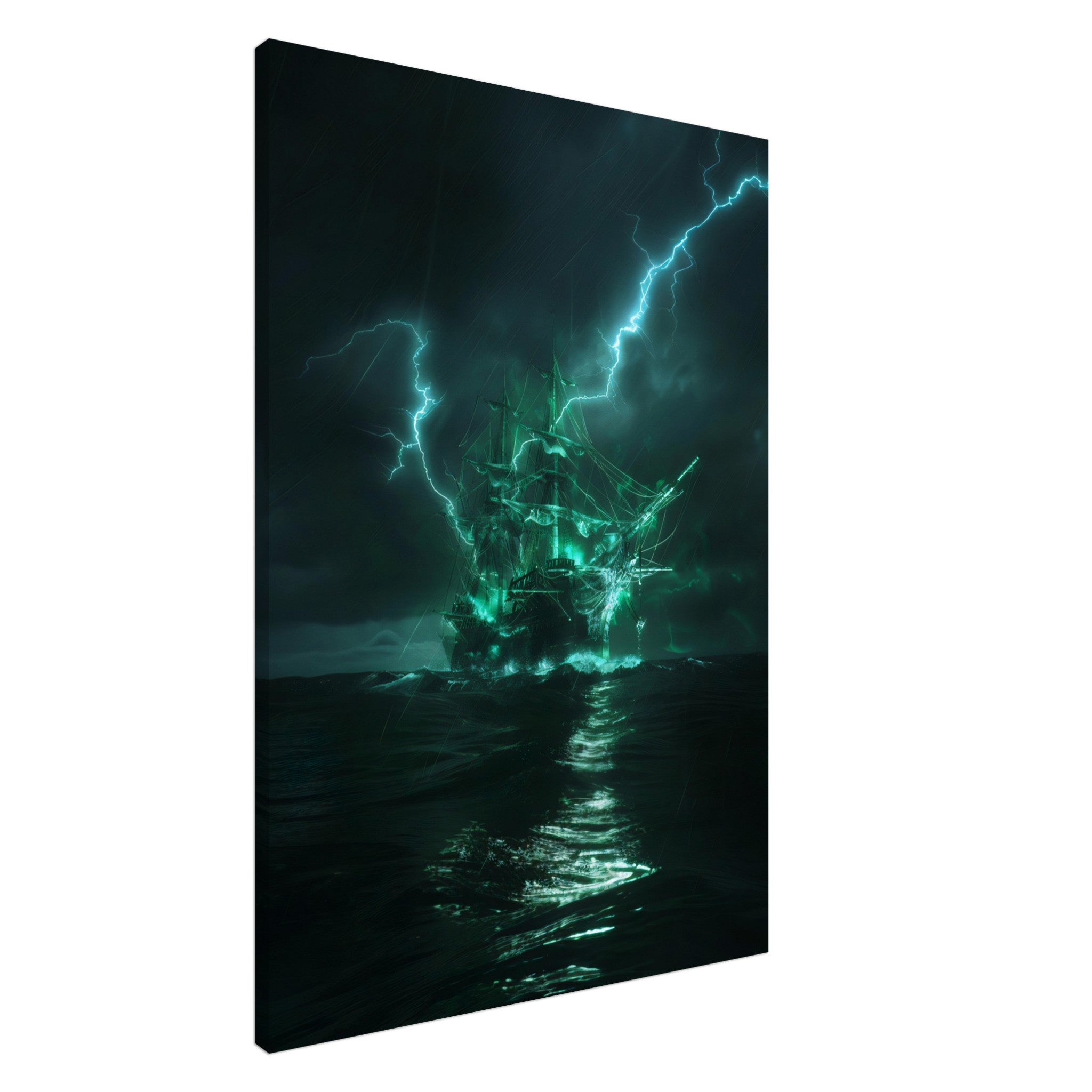 Glowing Green Pirate Ship