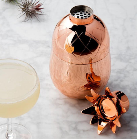Pineapple Rose Gold Cocktail Shaker