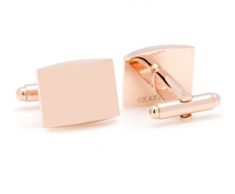 Ox & Bull Curved Rose Gold Cuff Links