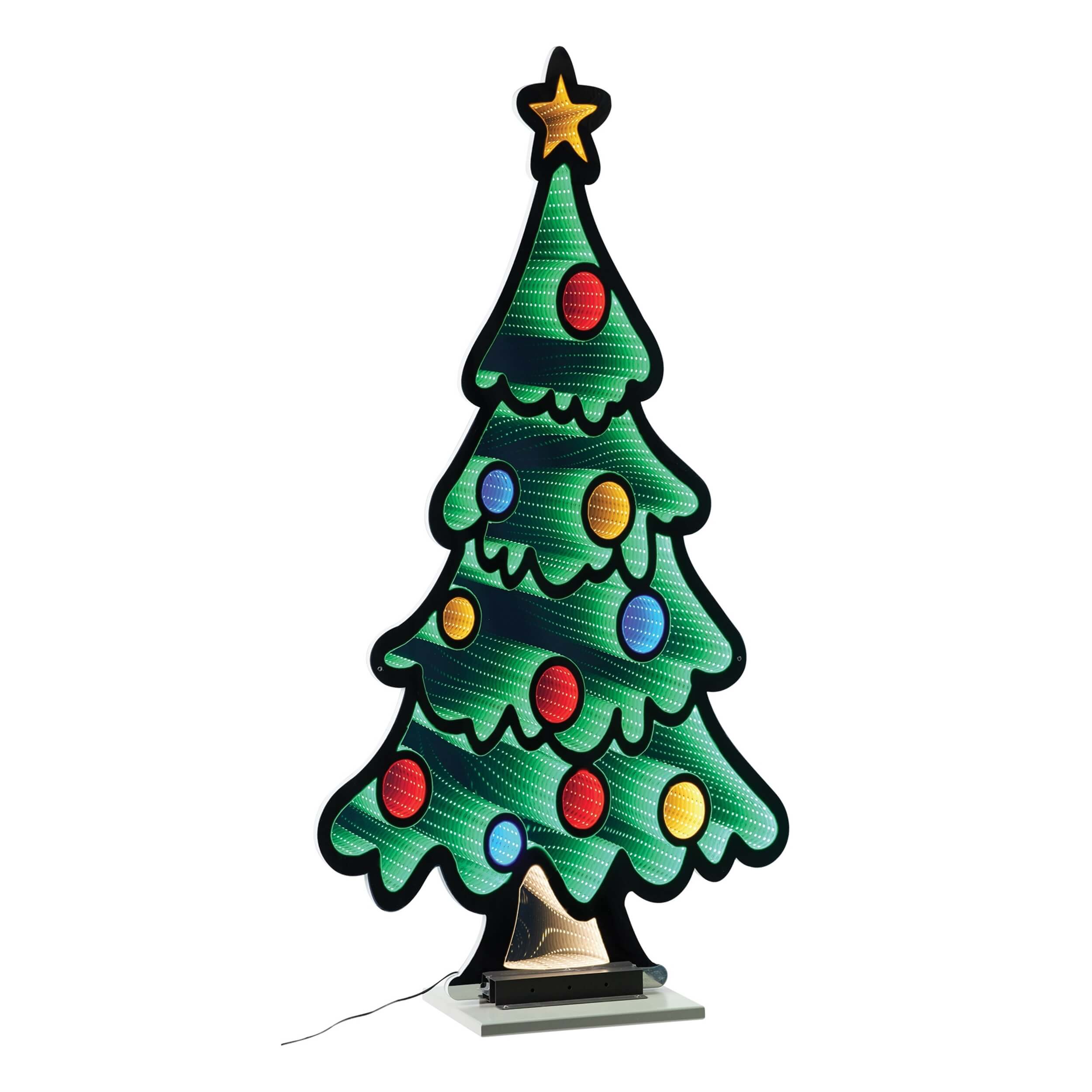 Tree w/Ornament Infinity Light 47"H Acrylic w/UL Plug - Christmas In America product image