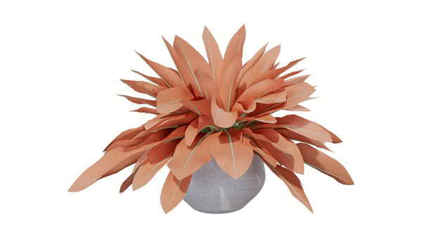 Artificial pink flower made of paper.