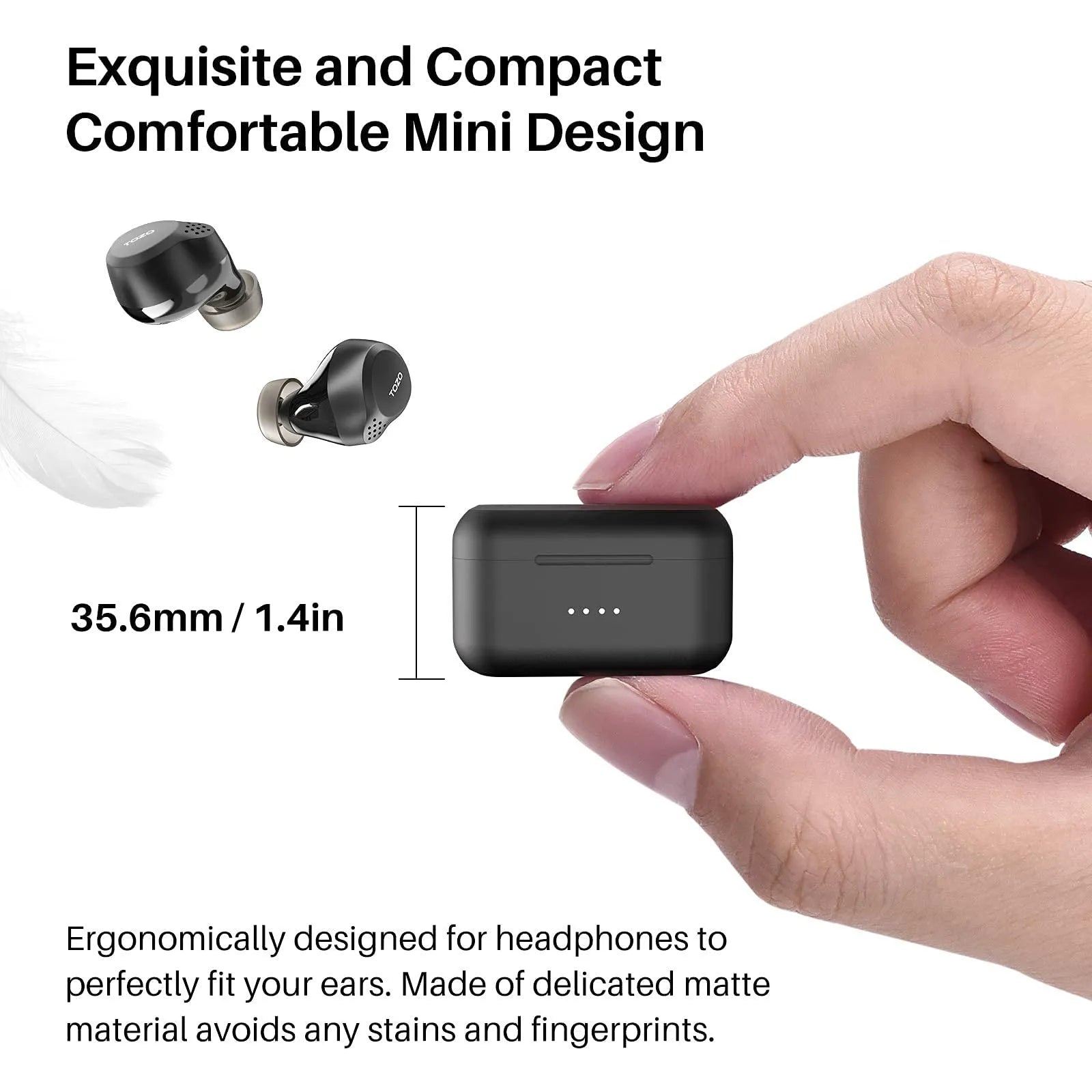 TOZO nc7 anc wireless earbuds black