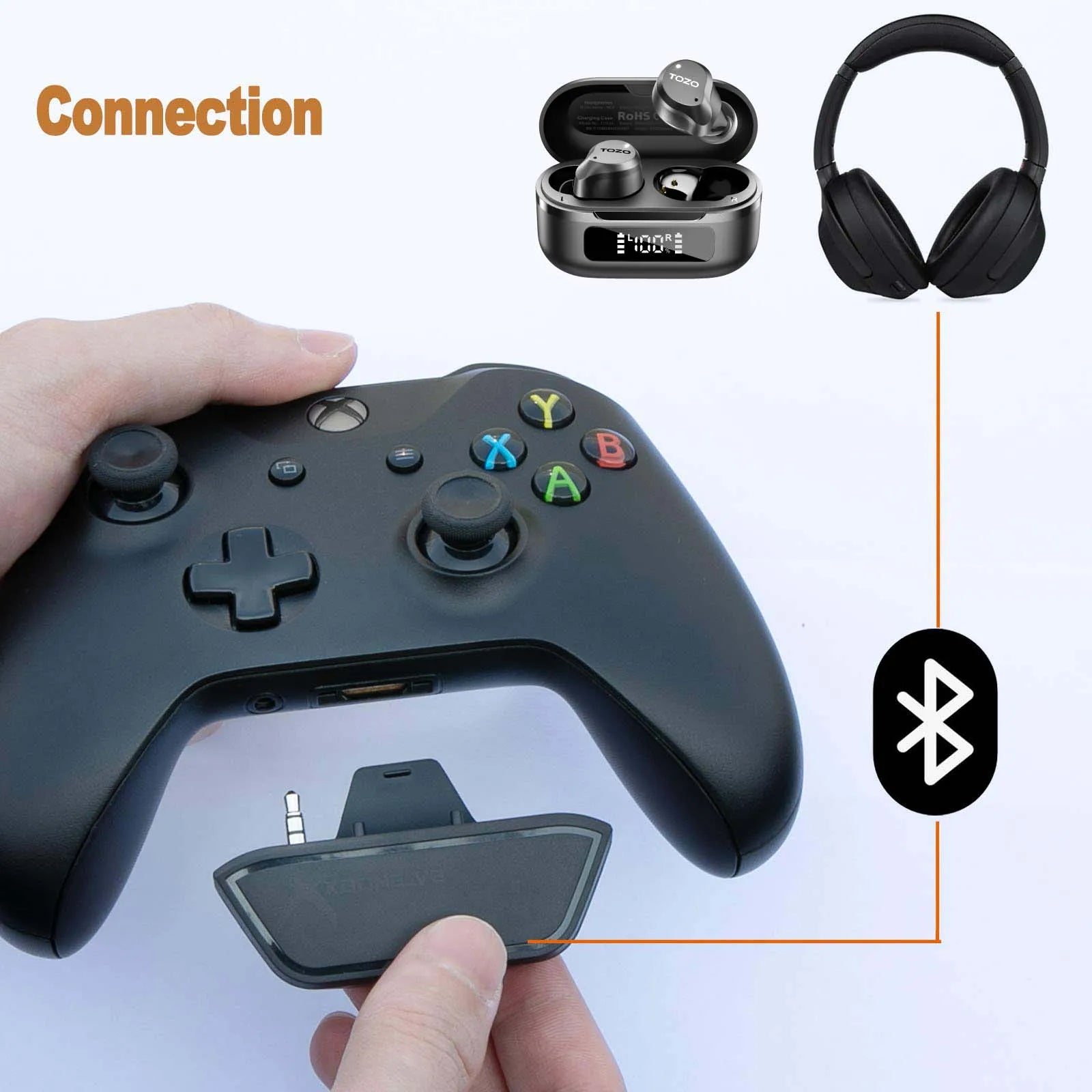 connect via a bluetooth transmitter adapter