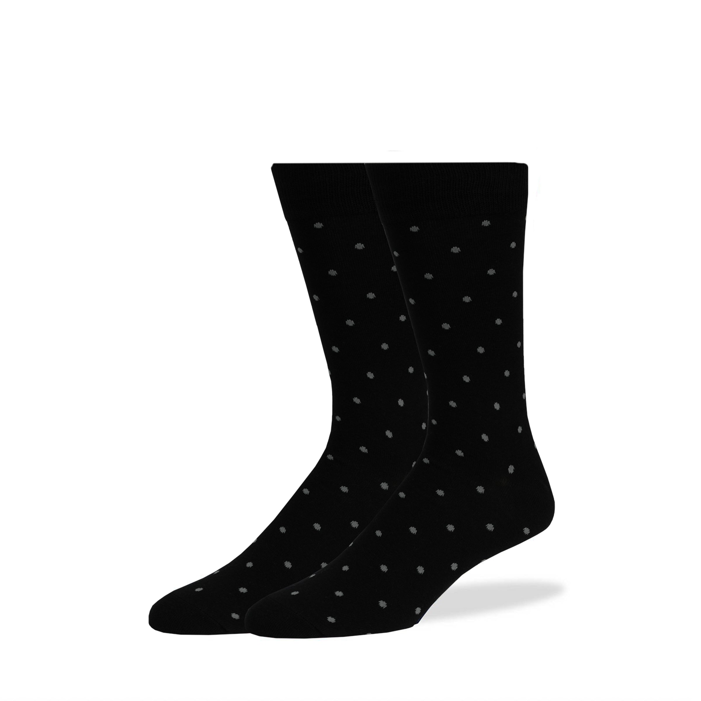 Black & Heather Gray Dot Socks - SprezzaBox