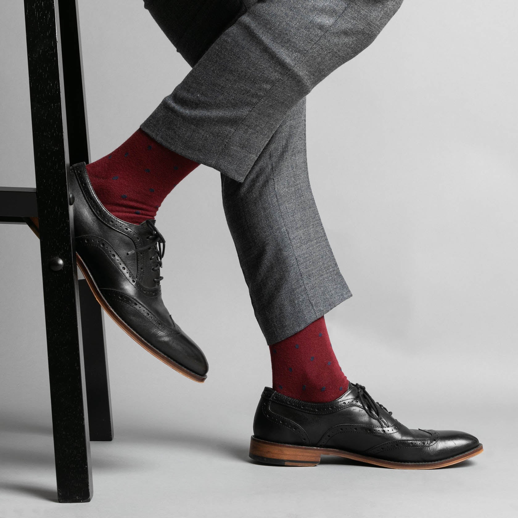 burgundy socks shoes