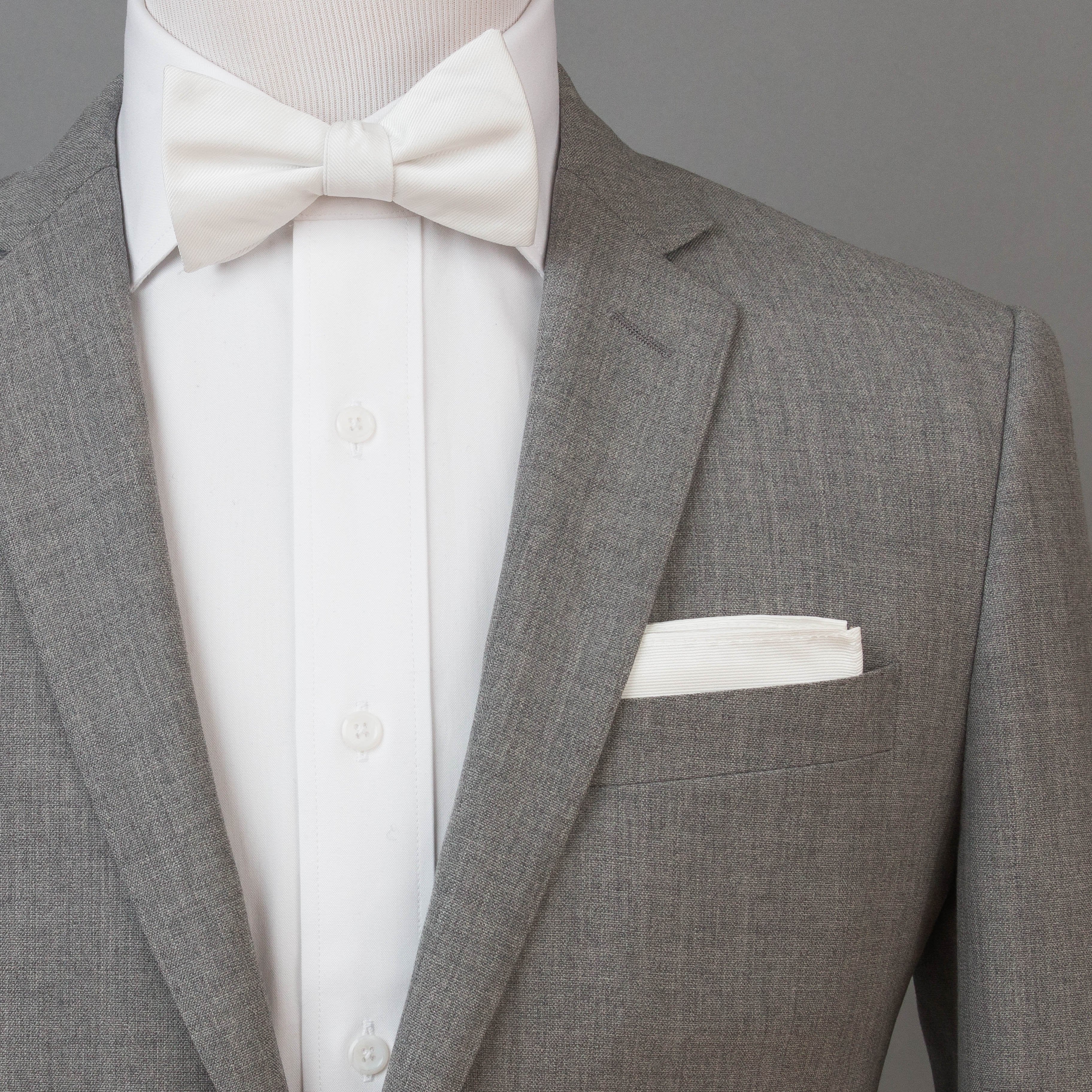 Solid White Bow Tie (Self-tie) (Wall Street) - SprezzaBox